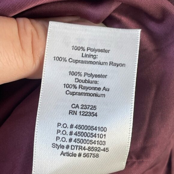 Aritzia Wilfred Burgundy Montbrun Dress fit and flare sleeveless plunge size 2 - Picture 7 of 10